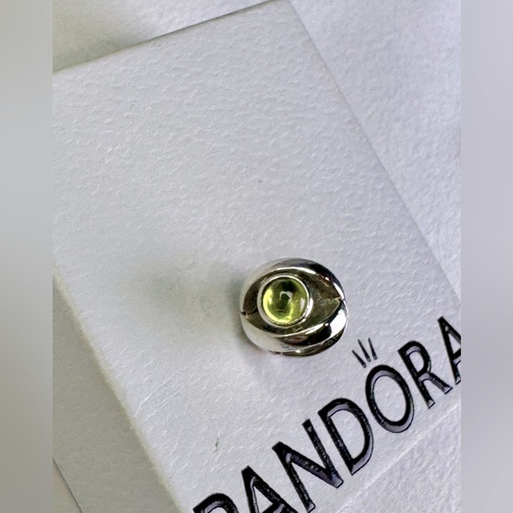 Authentic Pandora Retired Green Peridot Eye S925 Ale Sterling Silver Charm - Picture 5 of 14